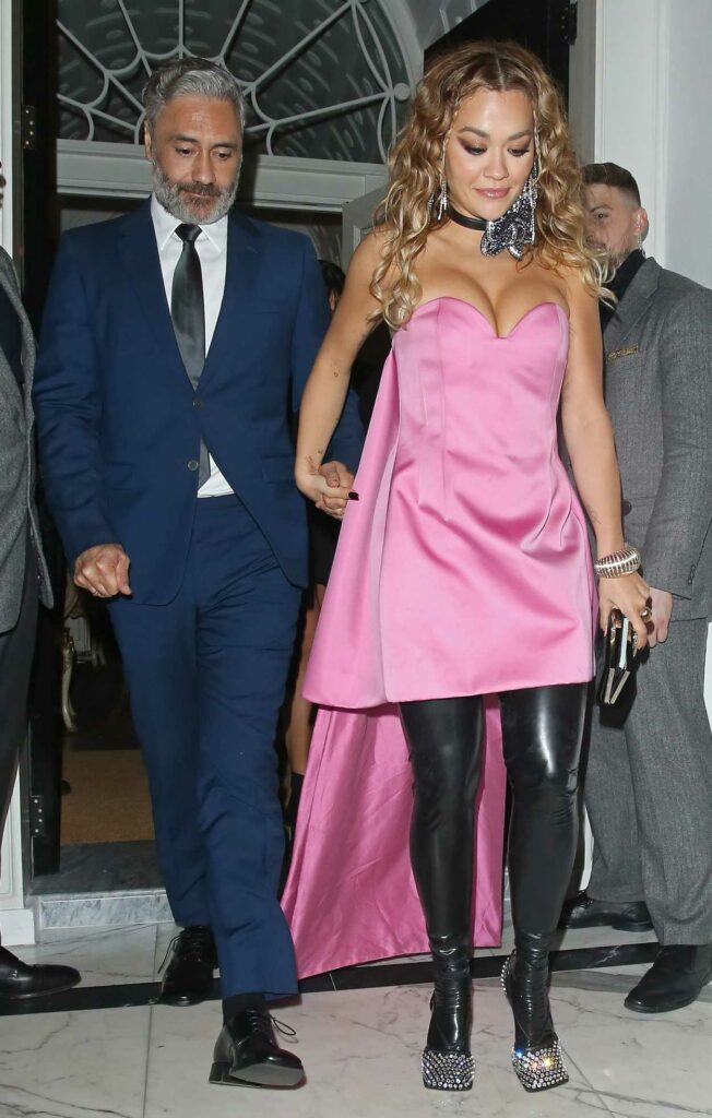 Rita Ora in a Pink Dress