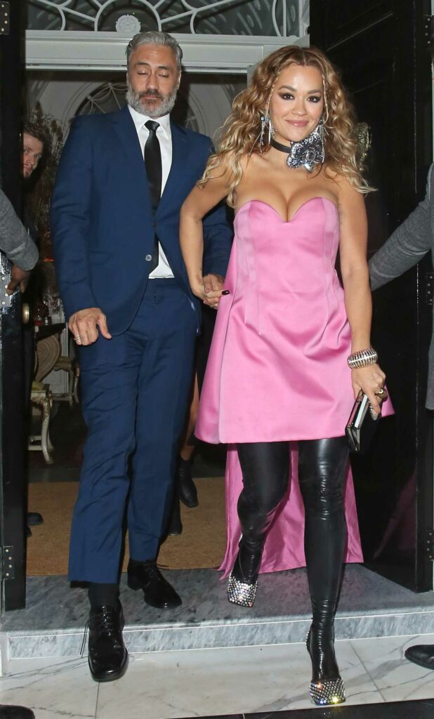 Rita Ora in a Pink Dress