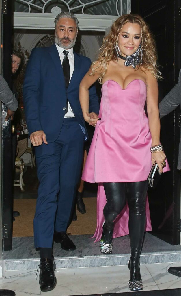 Rita Ora in a Pink Dress
