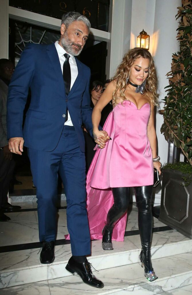 Rita Ora in a Pink Dress