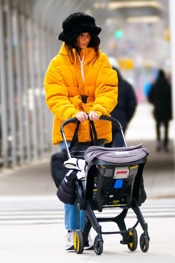 Emily Ratajkowski in a Yellow Jacket