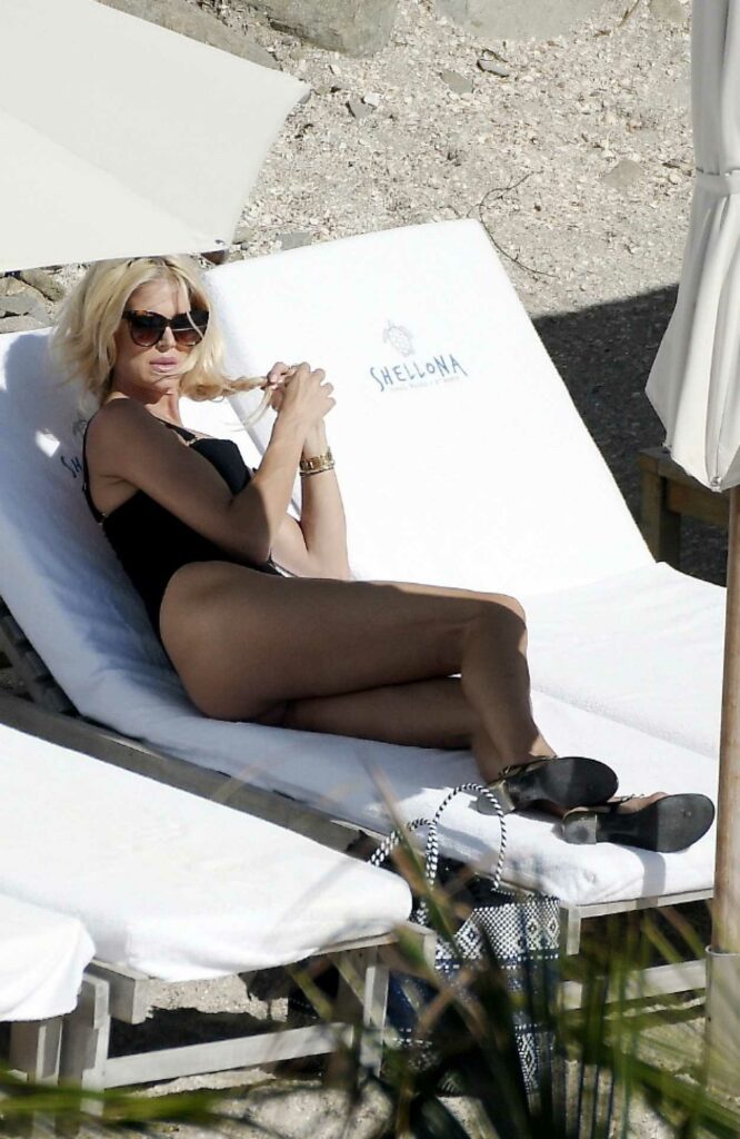 Victoria Silvstedt in a Black Swimsuit