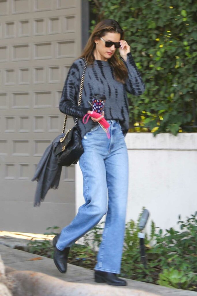 Alessandra Ambrosio in a Blue Jeans