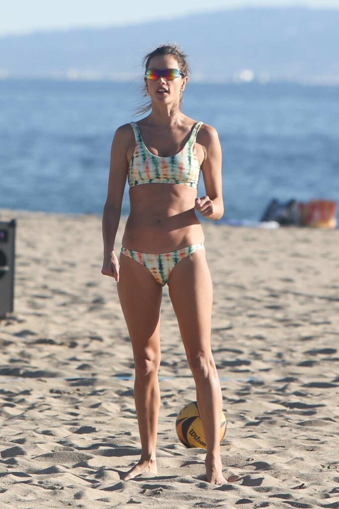 Alessandra Ambrosio in a Colorful Bikini