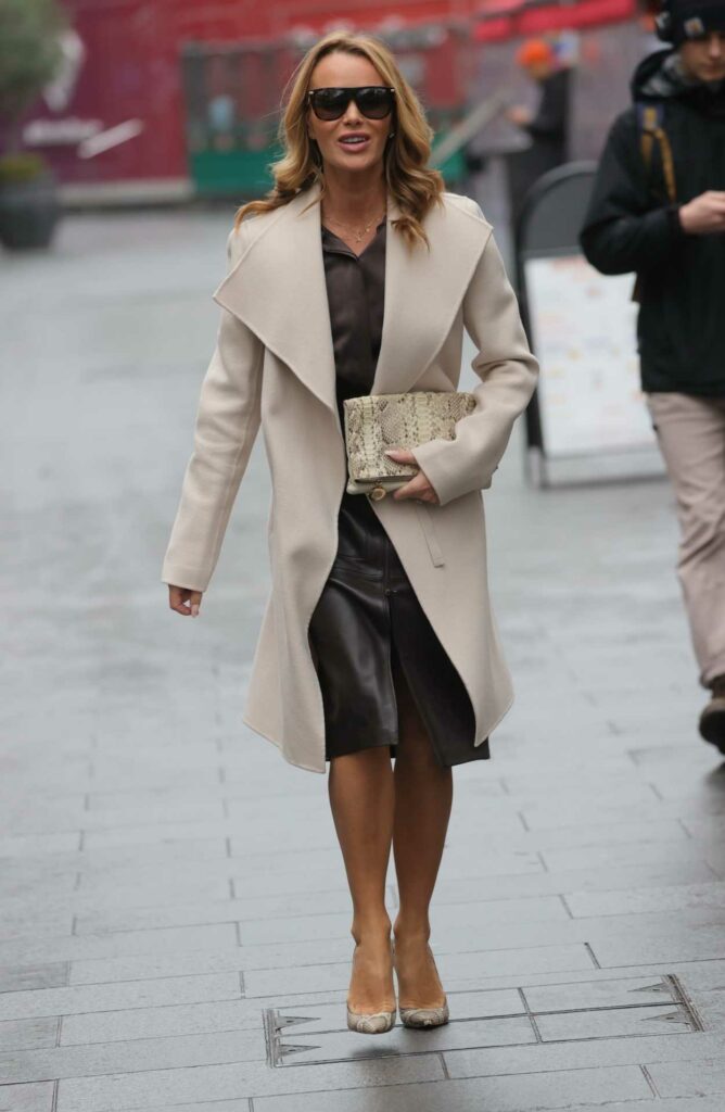 Amanda Holden in a Beige Coat