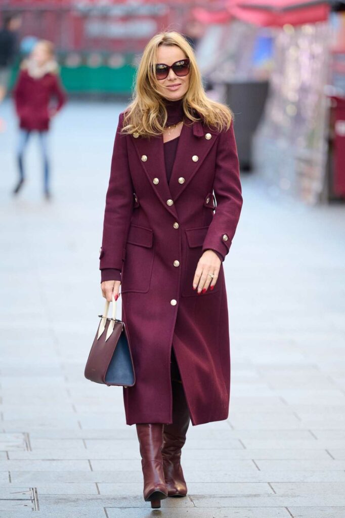 Amanda Holden in a Lilac Coat