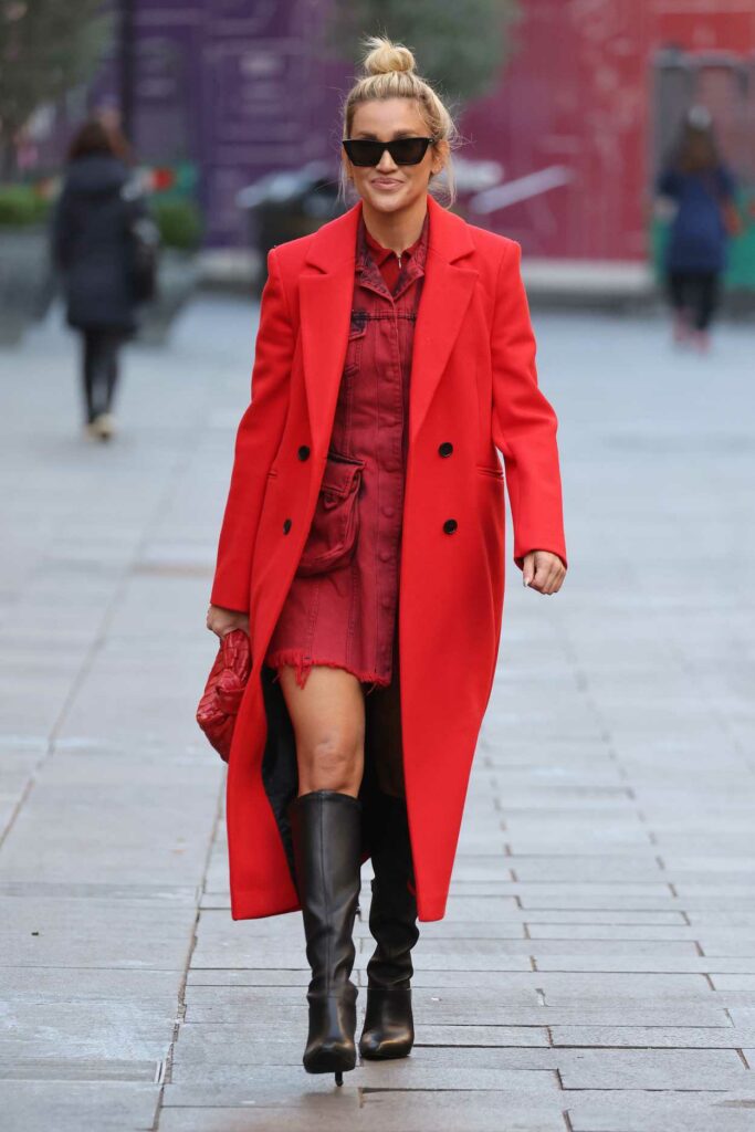 Ashley Roberts in a Red Coat