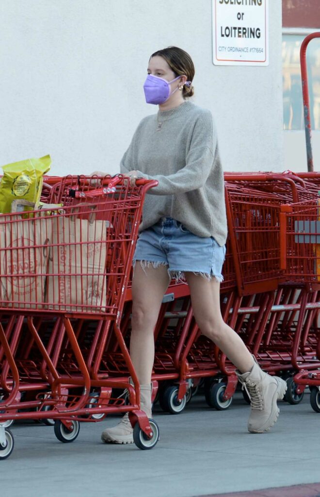 Ashley Tisdale in a Grey Sweater