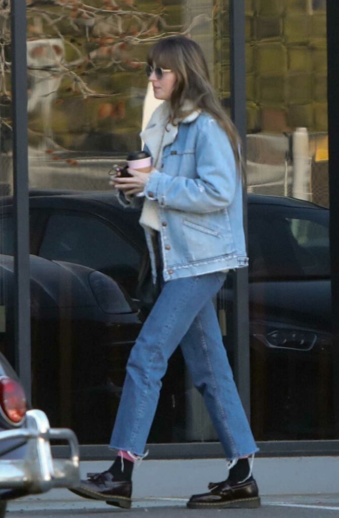 Dakota Johnson in a Blue Denim Jacket