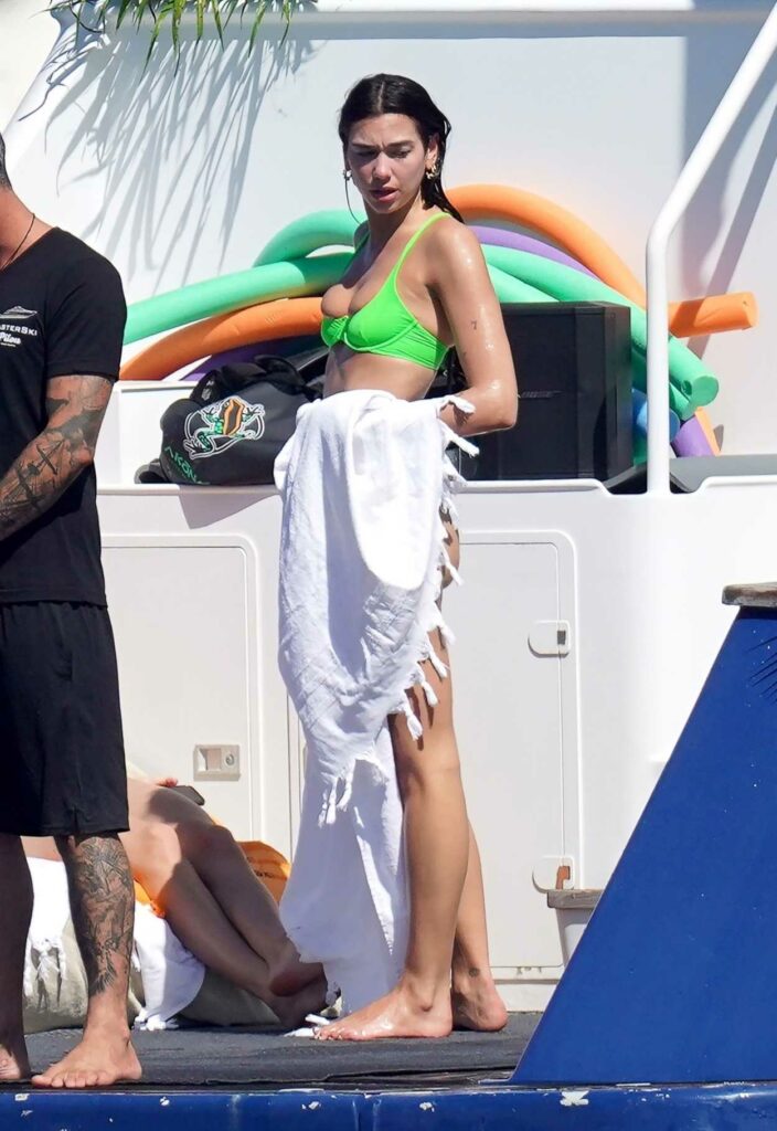 Dua Lipa in a Green Bikini
