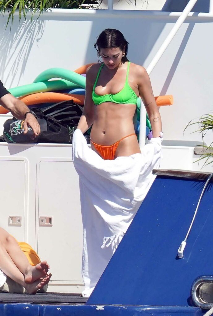 Dua Lipa in a Green Bikini