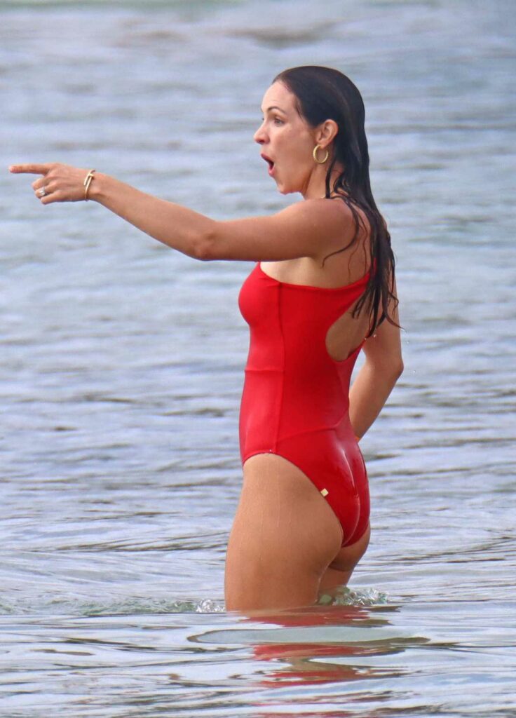 Katharine McPhee in a Red Swimsuit