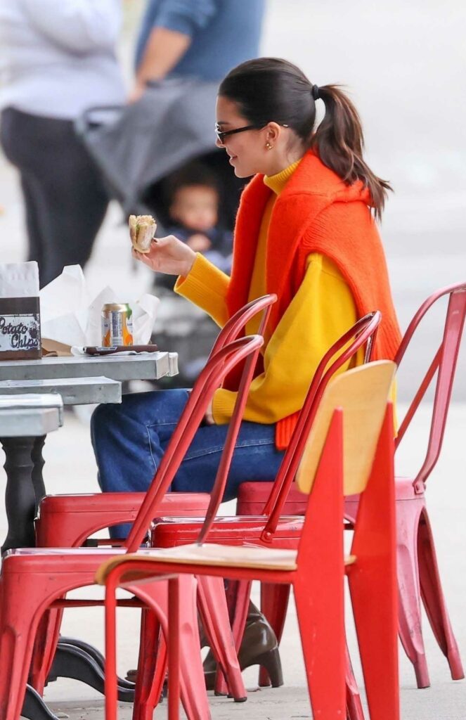 Kendall Jenner in a Yellow Sweater