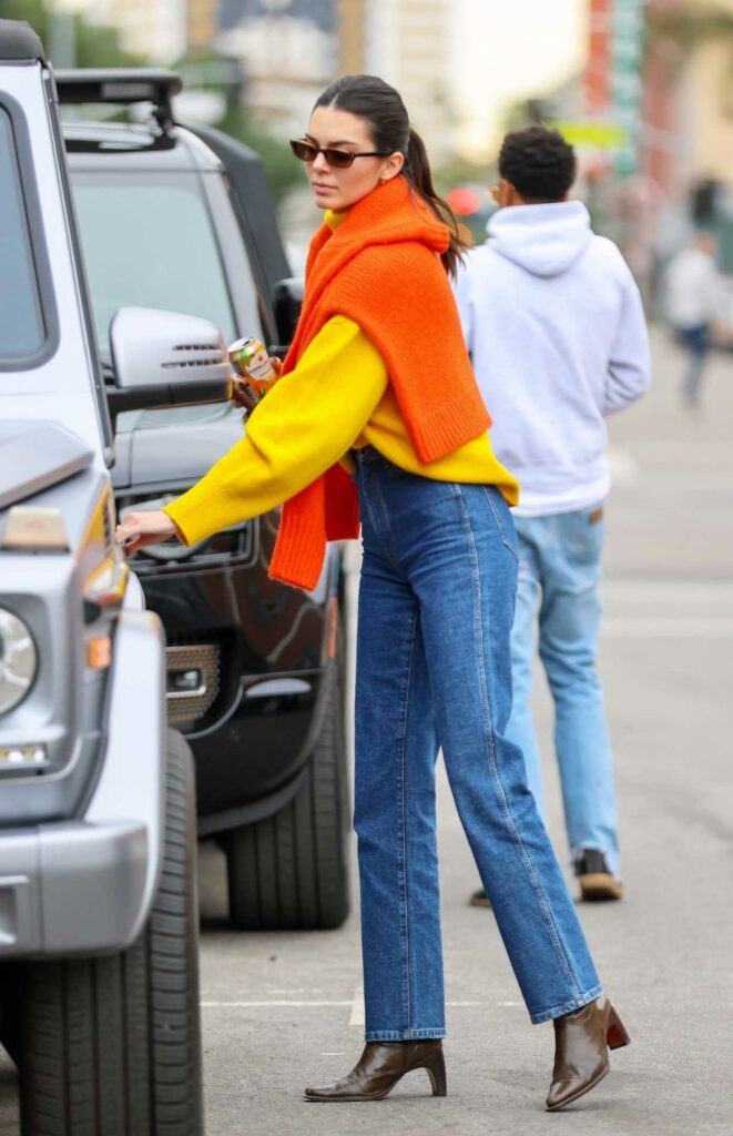 Kendall Jenner in a Yellow Sweater