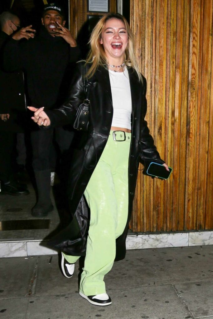 Madelyn Cline in a Neon Green Pants