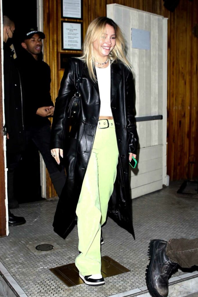 Madelyn Cline in a Neon Green Pants