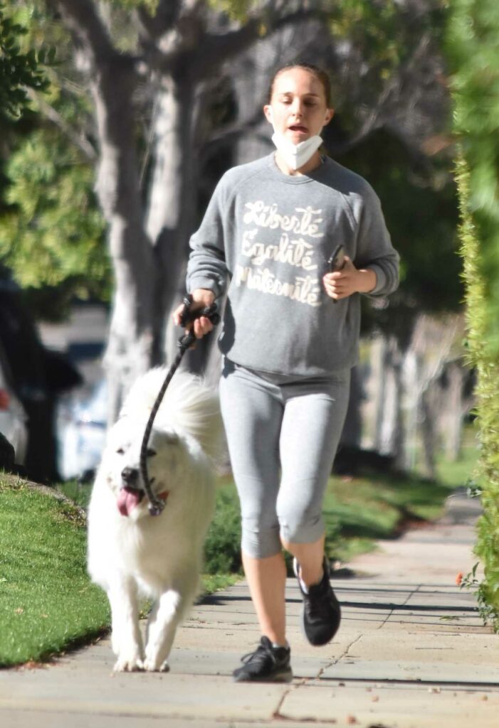 Natalie Portman in a Grey Sweatshirt