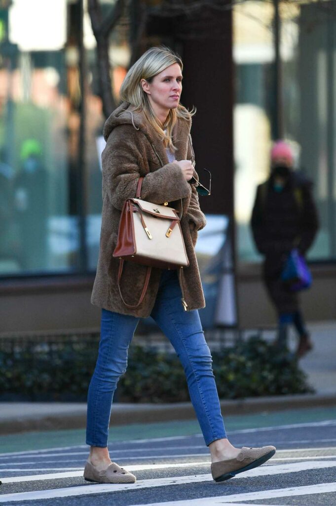 Nicky Hilton in a Tan Fur Coat