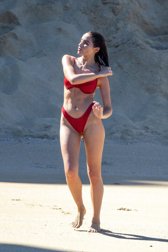 Olivia Culpo in a Red Bikini