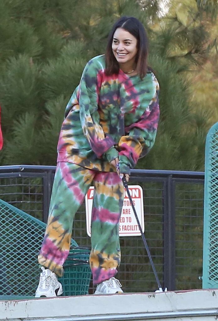 Vanessa Hudgens in a Tie-Dye Sweatsuit