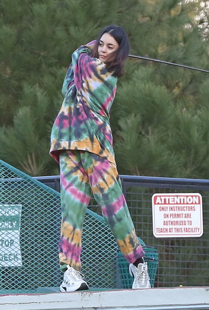 Vanessa Hudgens in a Tie-Dye Sweatsuit
