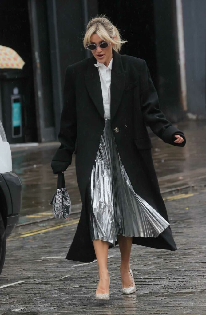 Ashley Roberts in a Silver Skirt