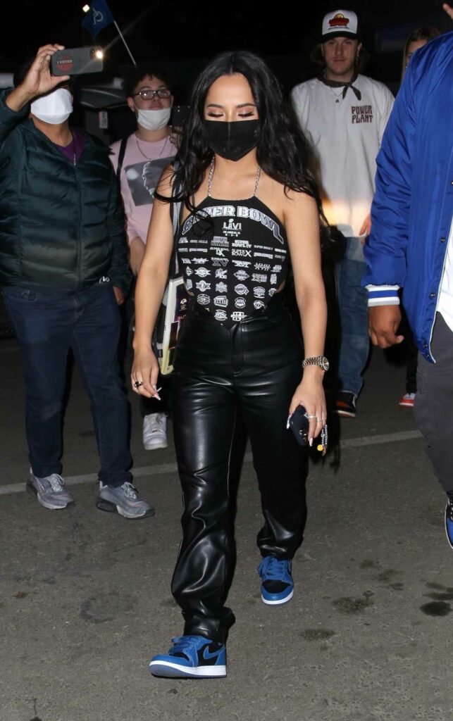 Becky G in a Black Leather Pants
