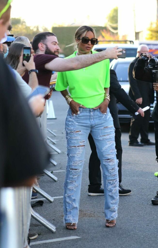 Ciara in a Neon Green Tee