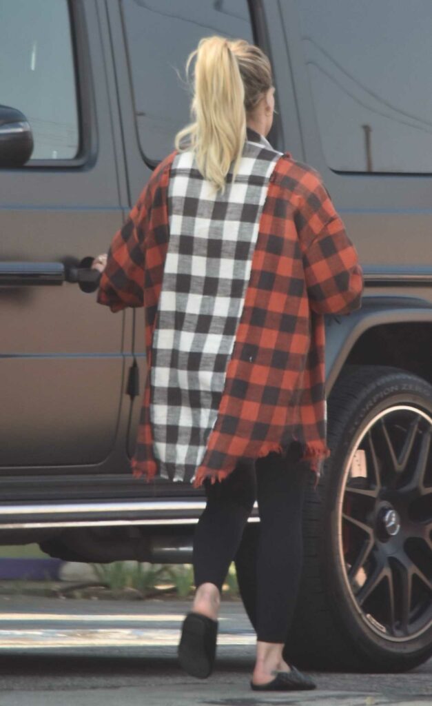 Hilary Duff in a Plaid Shirt