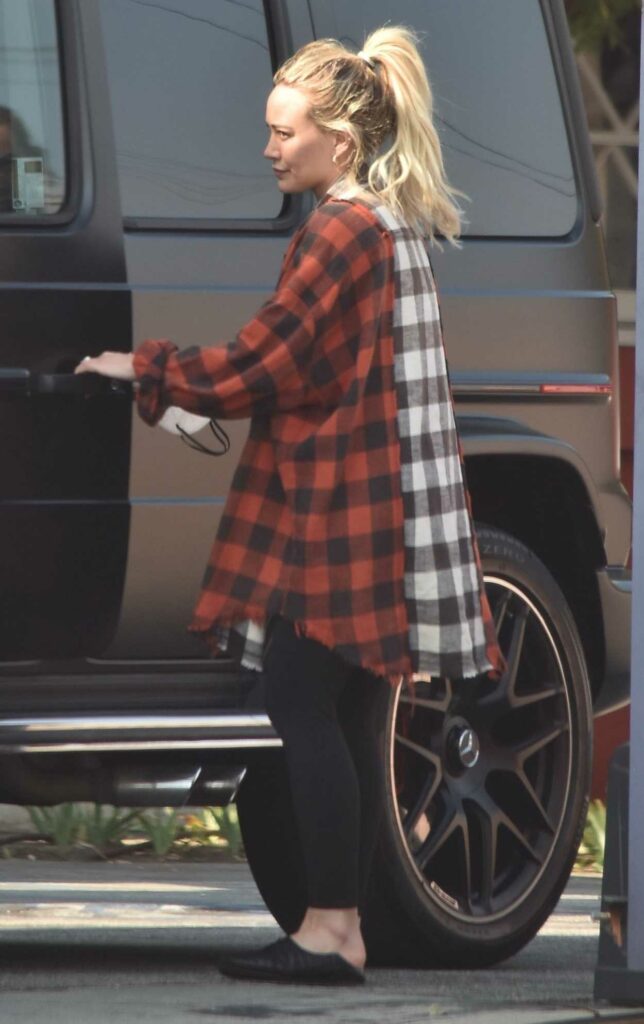 Hilary Duff in a Plaid Shirt