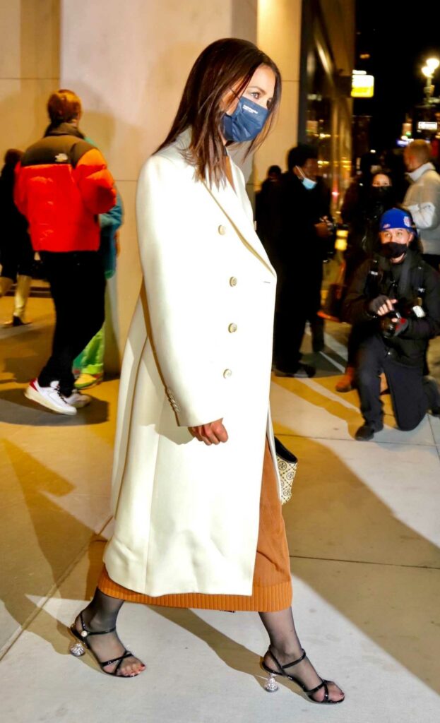 Katie Holmes in a White Coat