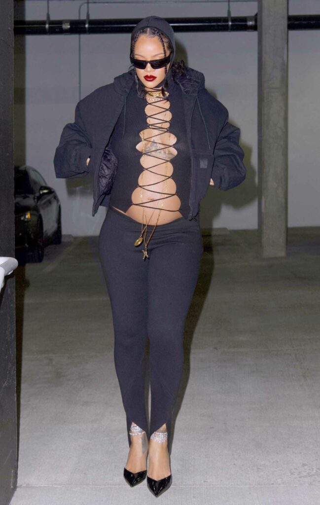 Rihanna in a Black Outfit