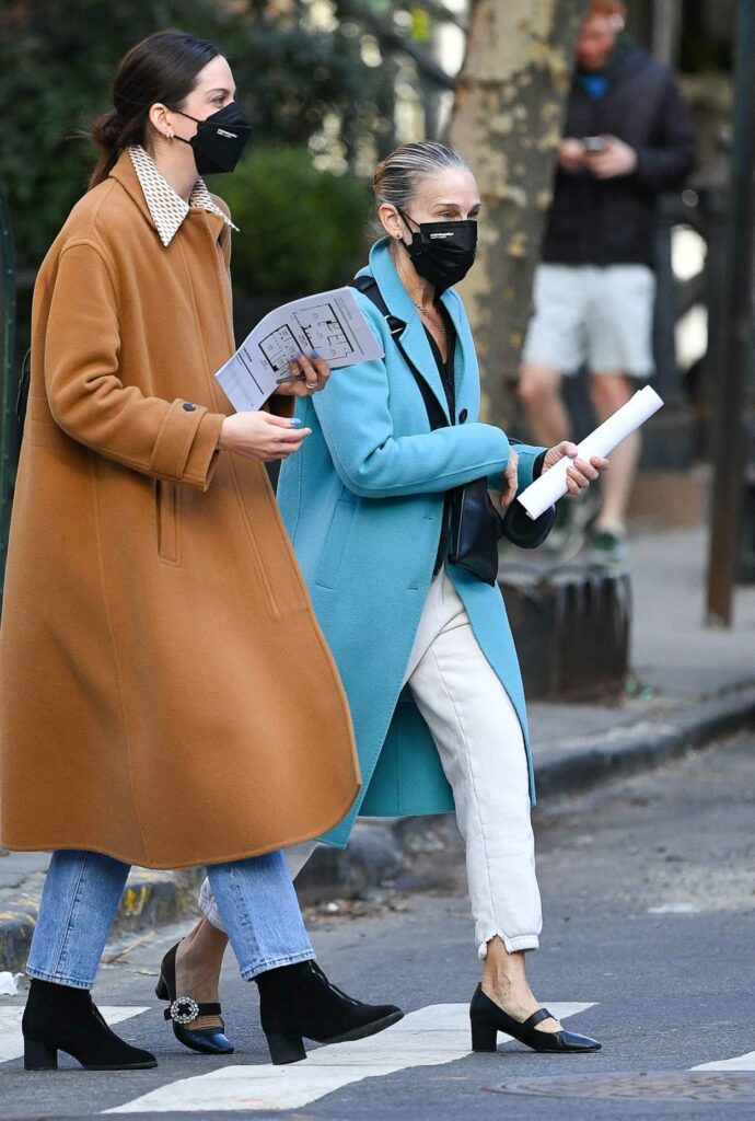 Sarah Jessica Parker in a Baby Blue Coat