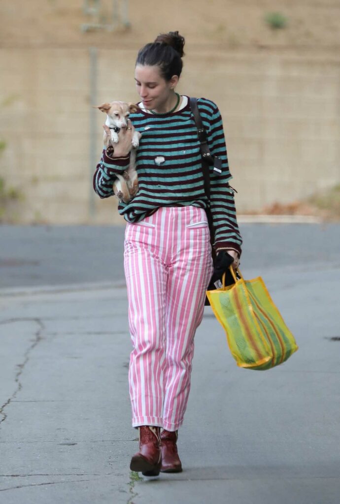 Scout Willis in a Striped Outfit