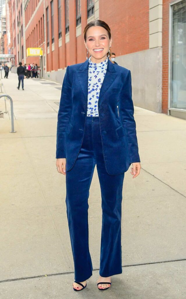 Sophia Bush in a Blue Pantsuit
