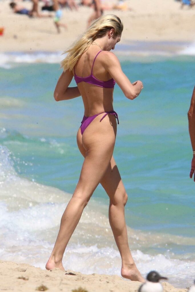 Candice Swanepoel in a Purple Bikini