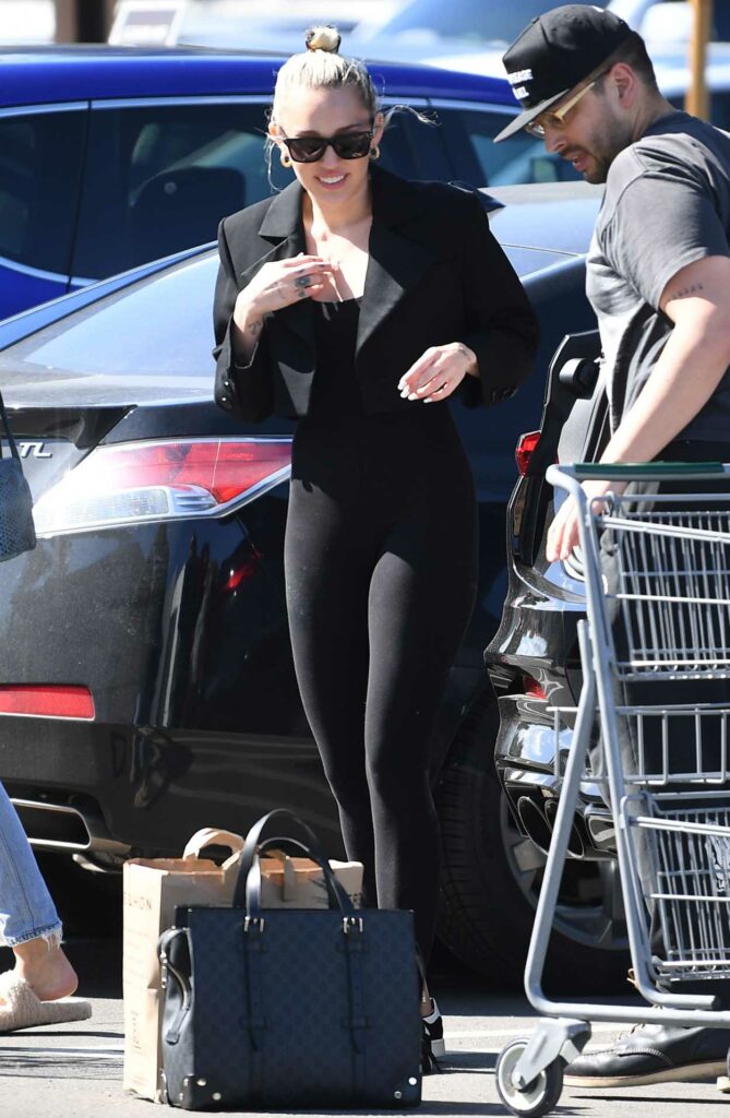 Miley Cyrus in a Black Outfit