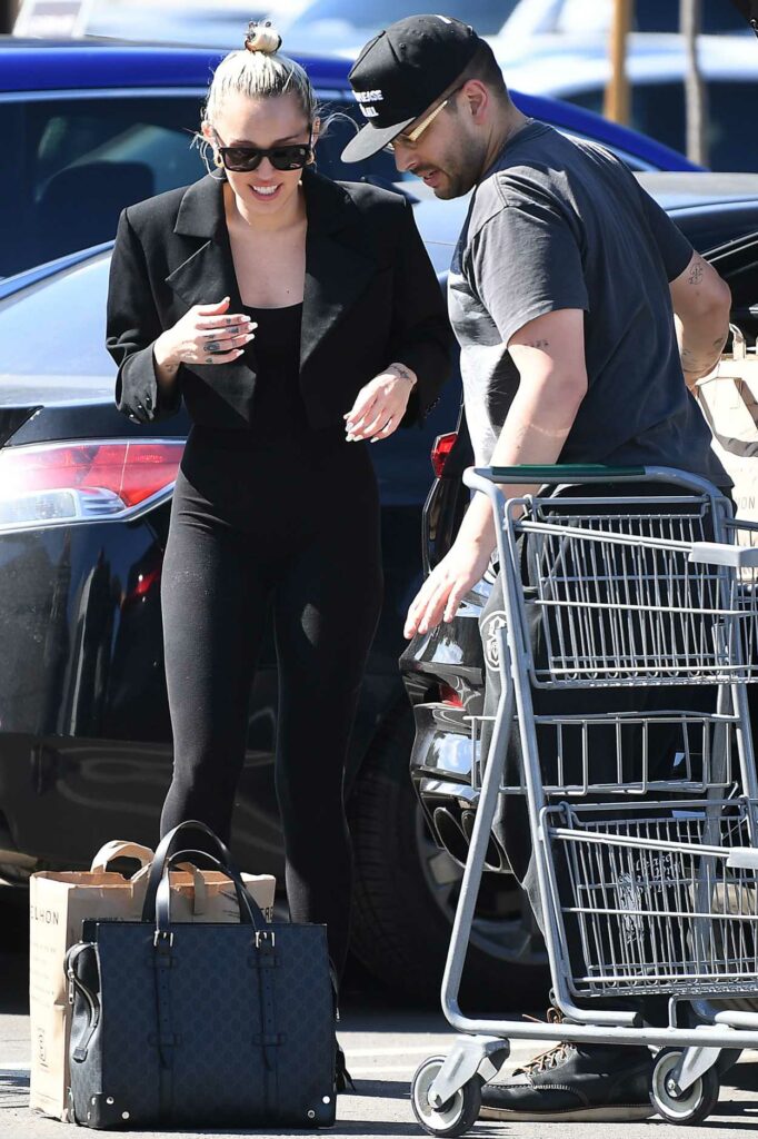 Miley Cyrus in a Black Outfit