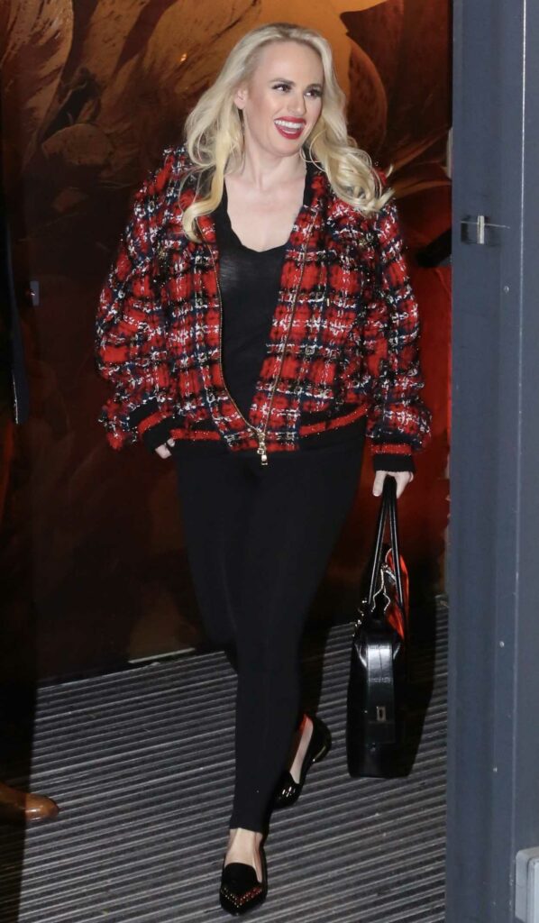 Rebel Wilson in a Red Plaid Jacket