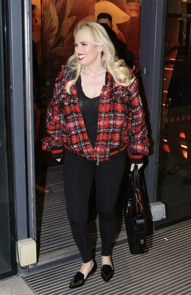 Rebel Wilson in a Red Plaid Jacket