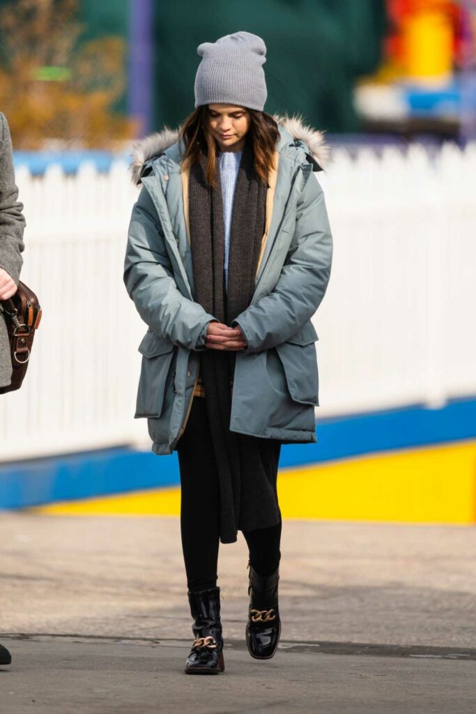 Selena Gomez in a Grey Beanie Hat