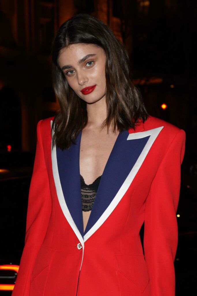 Taylor Hill in a Red Pantsuit