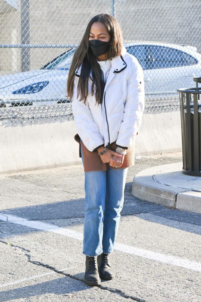 Zoe Saldana in a White Jacket