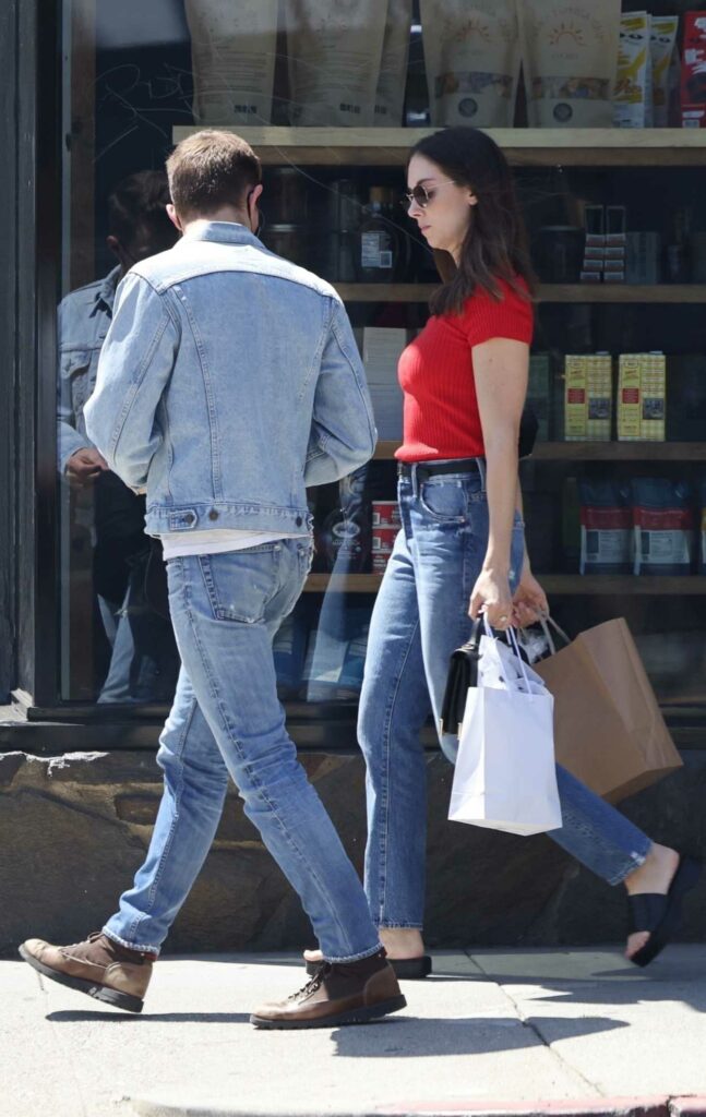 Alison Brie in a Red Blouse