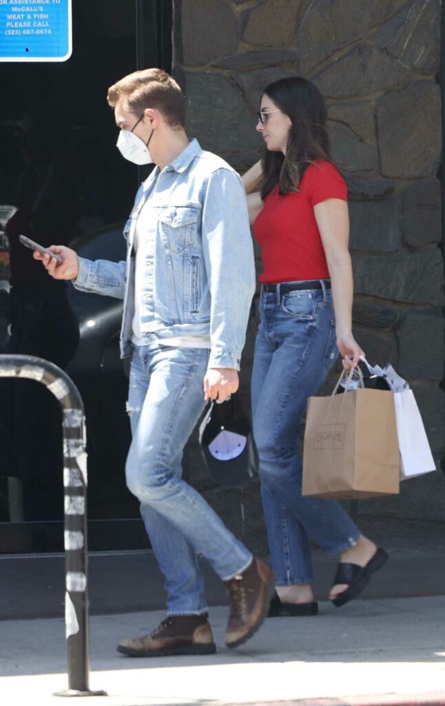 Alison Brie in a Red Blouse