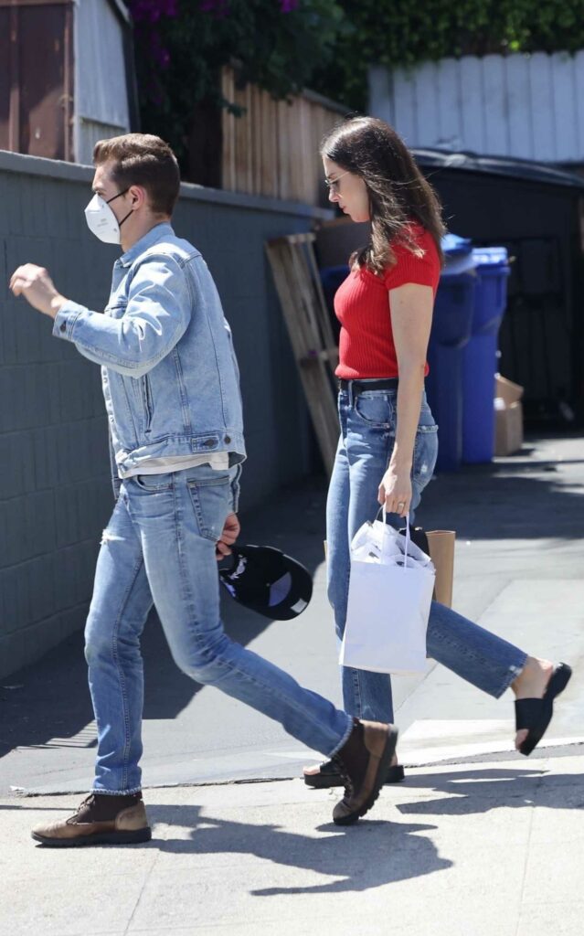 Alison Brie in a Red Blouse