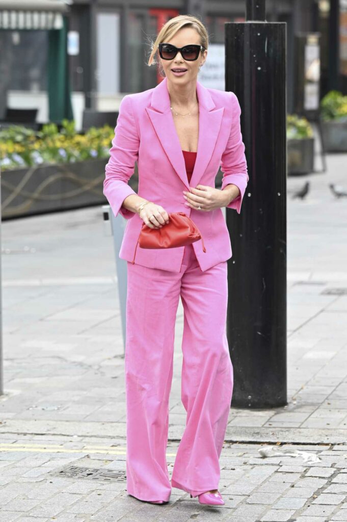 Amanda Holden in a Pink Pantsuit