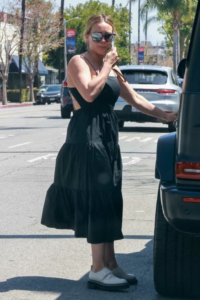 Hilary Duff in a Black Sundress