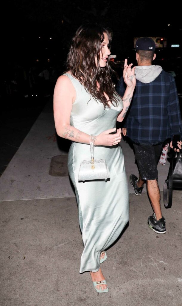 Kesha in a Grey Dress