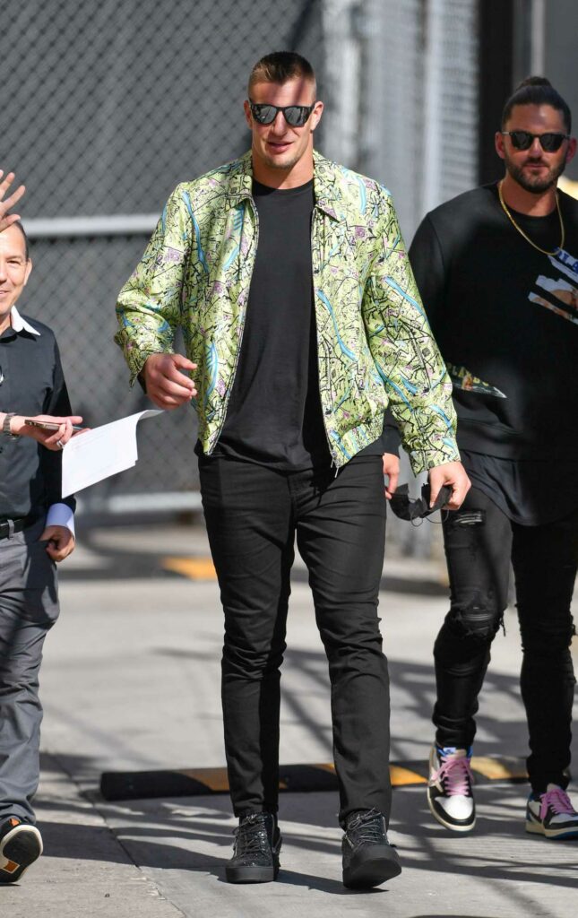 Rob Gronkowski in a Green Patterned Jacket